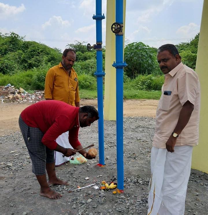 ரங்கப்பனூர் கிராமத்தில் 15 லட்சம் மதிப்பீட்டில் நீர் தேக்க தொட்டி பூமி பூஜை நடைபெற்றது