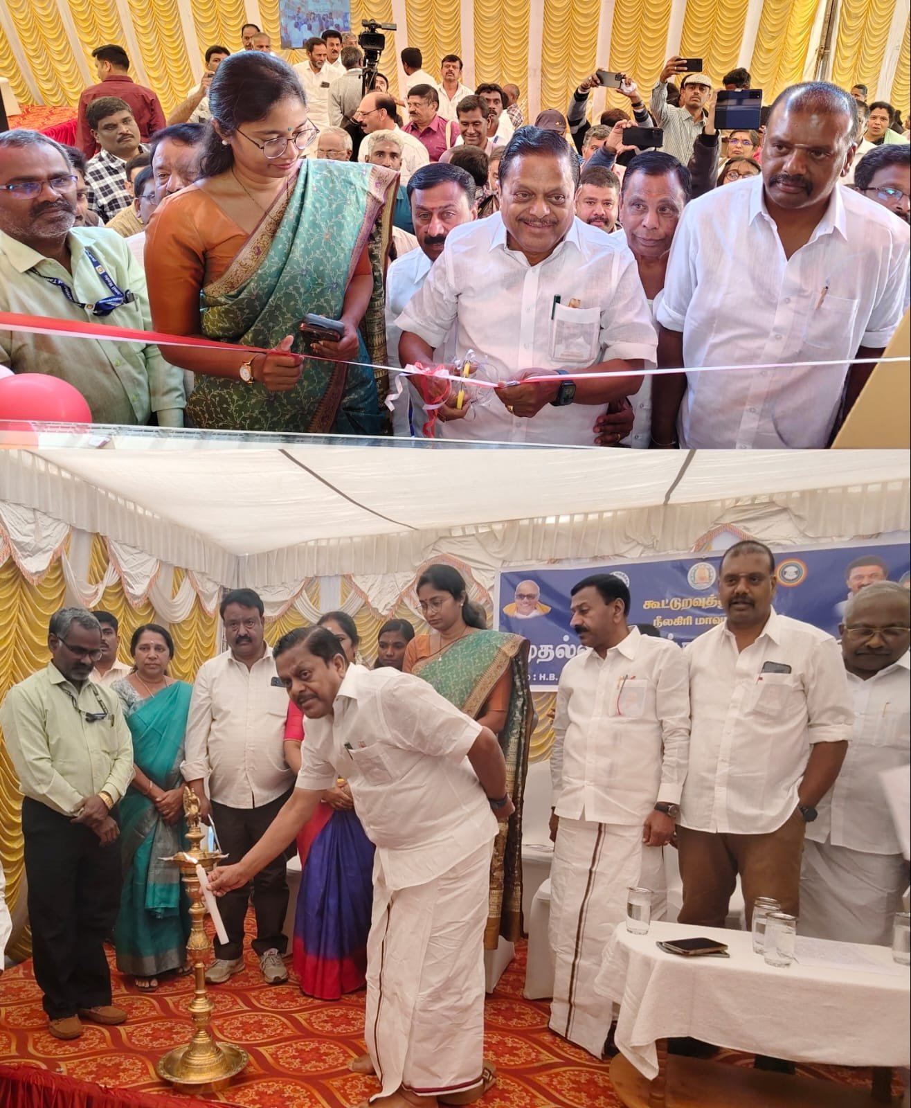 நீலகிரி மாவட்டத்தில் முதல்வர் மருந்தகங்கள் திறப்பு விழா நிகழ்ச்சி அரசு தலைமை கொரடா கா .ராமச்சந்திரன் மற்றும் மாவட்ட ஆட்சியர் லட்சுமி பவ்யா தண்ணீரு குத்துவிளக்கு ஏற்றி வைத்து தொடக்கி வைத்தனர்.