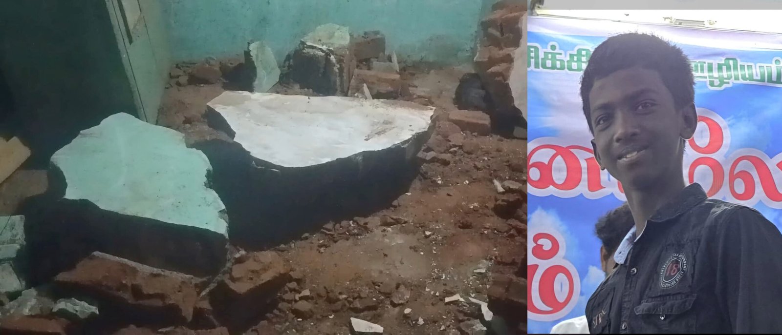 ஆம்பூர் அருகே வீட்டின் சுவர் இடிந்து விழுந்து பள்ளி மாணவன் உயிரிழப்பு.