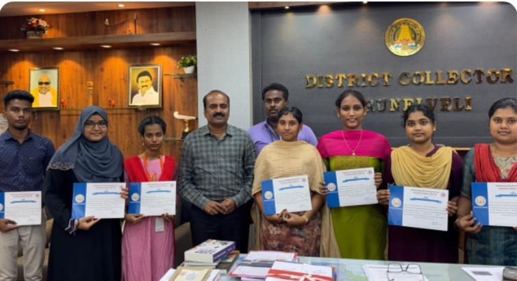திருநெல்வேலியில் திறன் மேம்பாட்டு பயிற்சி முடித்த, கல்லூரி மாணவ- மாணவிகளுக்கு, சான்றிதழ்கள் வழங்கி பாராட்டிய, மாவட்ட ஆட்சித்தலைவர்!