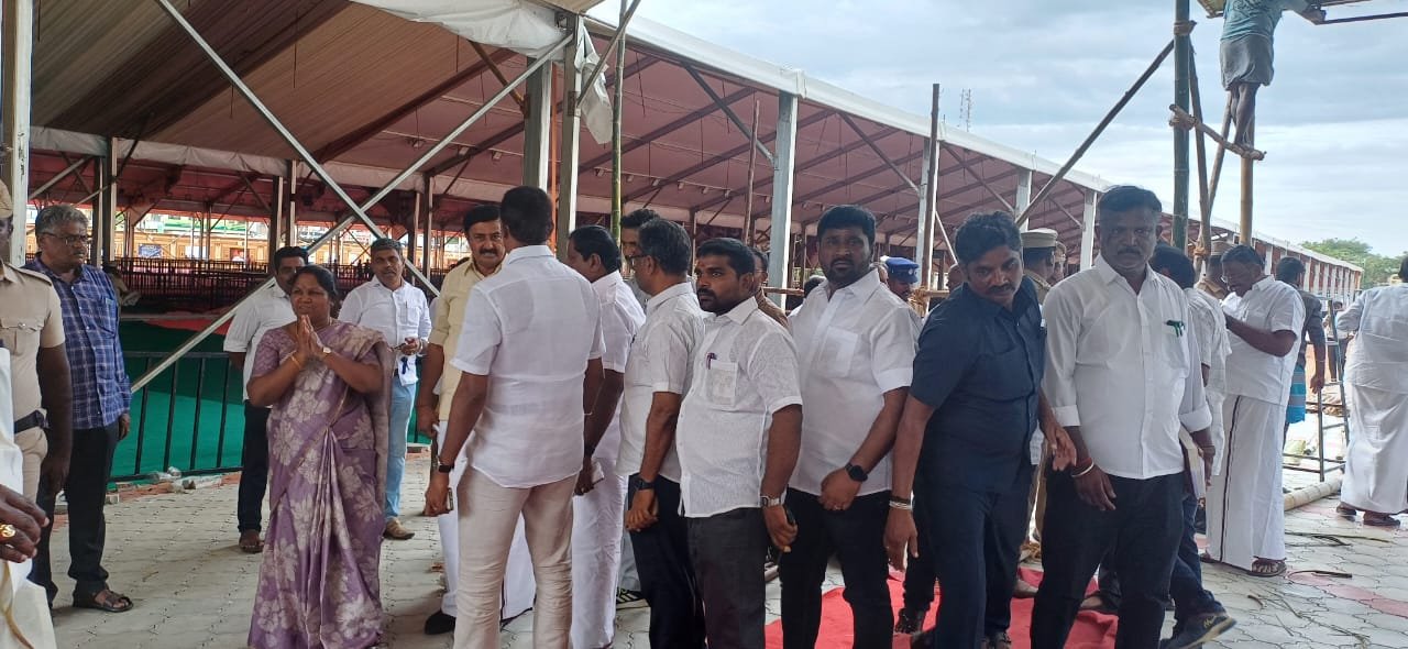 தமிழக முதல்வர் உடுமலை வருவதையொட்டி அமைச்சர்கள் நேரில் ஆய்வு.!