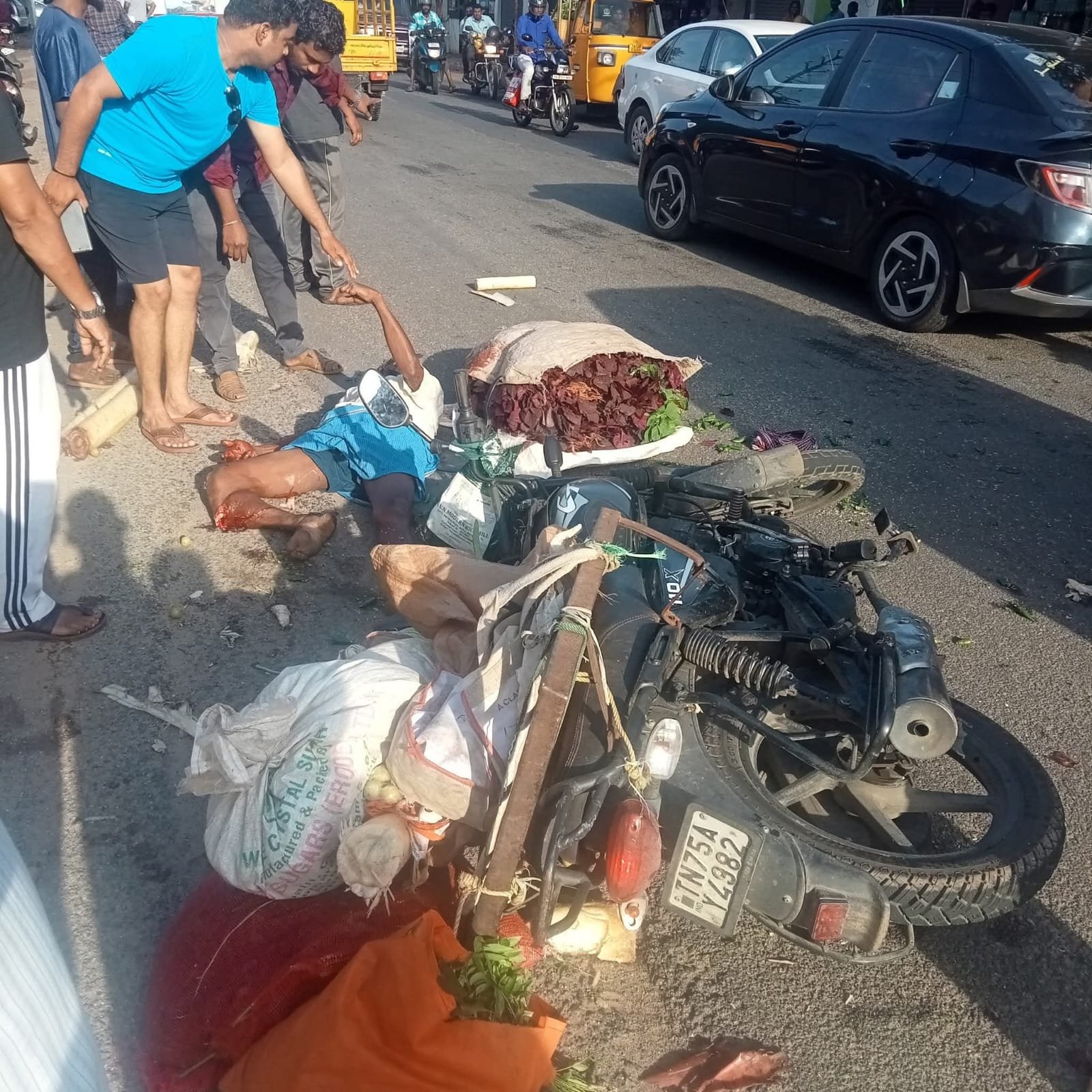 நாகர்கோவிலில் சாலை விபத்து – ஒருவருக்கு தீவிர காயம்