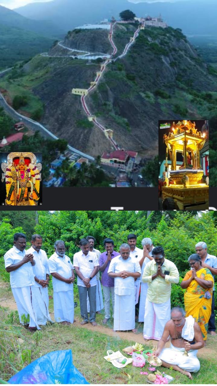 தென்காசி மாவட்டம் பண்பொழி அருள்மிகு திருமலை கோயில் கிரிவலப் பாதை அடிக்கல் நாட்டு விழா !சிறப்பாக நடைபெற்றது.