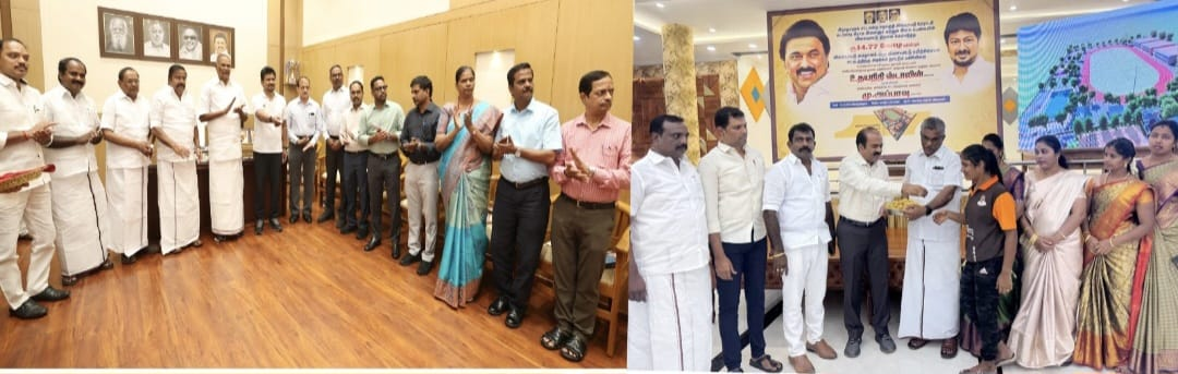 திருநெல்வேலி மாவட்டம், ராதாபுரம் ஒன்றியம், "விஜயாபதி" கிராமத்தில், 14 கோடியே 77 லட்சம் ரூபாயில் சர்வதேச தரத்திலான விளையாட்டு அரங்கம் மற்றும் பயிற்சி மையம்: "காணொளி" காட்சி வாயிலாக, அடிக்கல் நாட்டிய "துணை முதலமைச்சர்"...