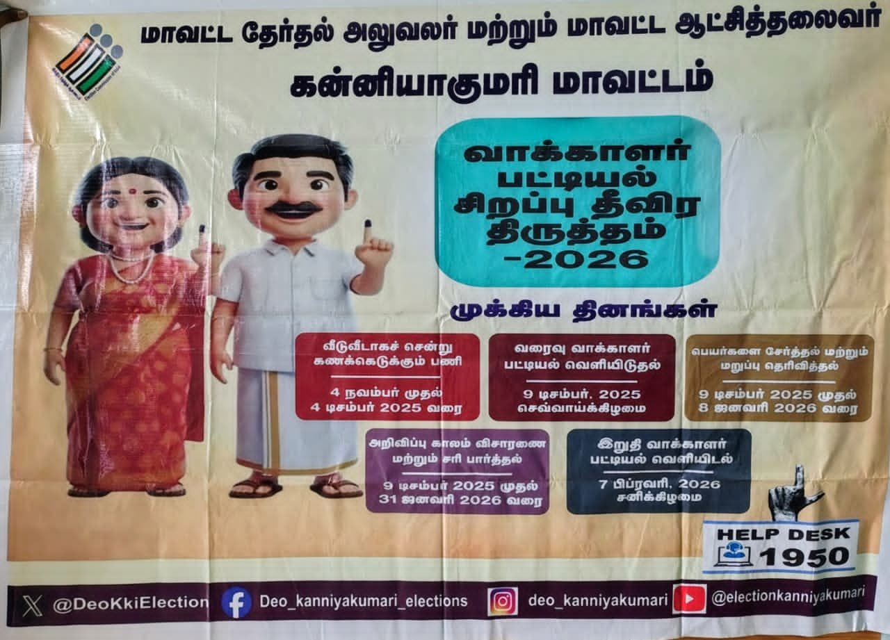 நாகர்கோவில் 39-வது வார்டில் வாக்காளர் பட்டியல் திருத்தம் தீவிரம் - துணை ஆணையர் ராகுல் குமார் நேரில் ஆய்வு