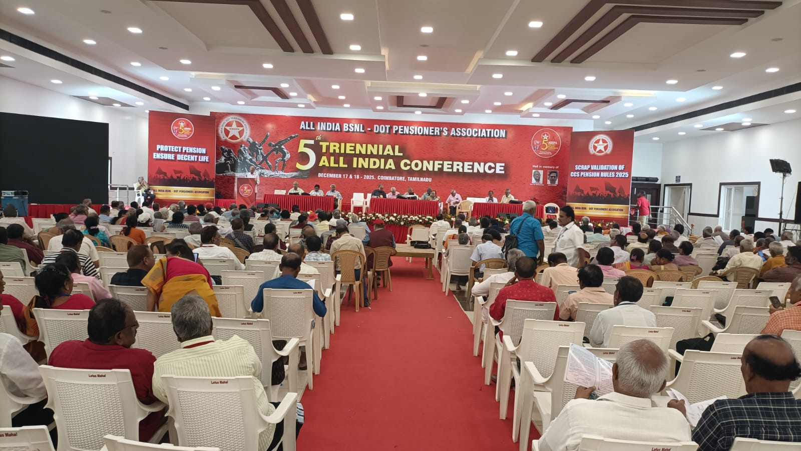 கோவையில் நடைபெற்ற BSNL, DOT ஓய்வூதியர் சங்கத்தின் 5-வது அகில இந்திய மாநாடு..