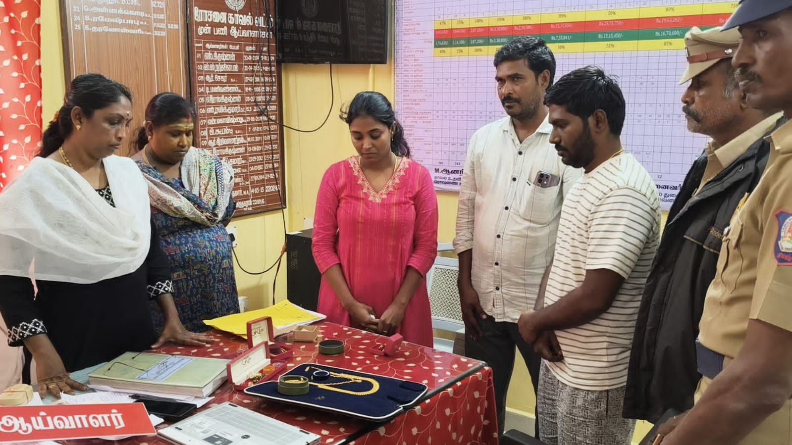 விழுப்புரம் மாவட்ட காவல்துறை ரோஷனை காவல் நிலையம்.. தனியார் டீ கடையில் தம்பதிகள் தவறவிட்ட 18 சவரன் தங்க நகைகளை மீட்டு அவர்களை வியப்பில் ஆழ்த்திய நெடுஞ்சாலை ரோந்து போலீசார்…