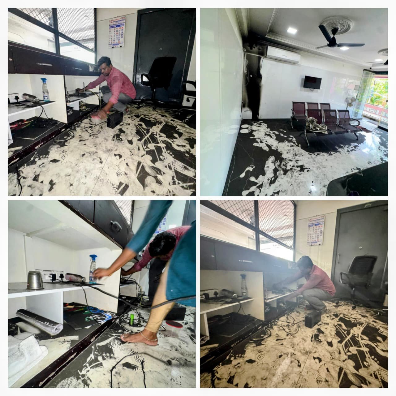 நாகர்கோவில் நகைக்கடன் நிறுவனத்தில் மின்கசிவால் தீ விபத்து: கணினிகள், குளிரூட்டிகள் எரிந்து நாசம்