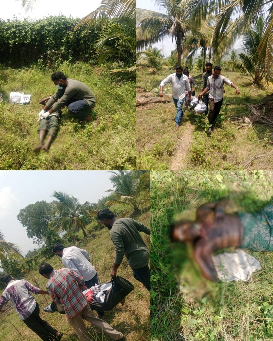 தென்னந்தோப்பில் முதியவர் சடலம் மீட்பு:எஸ்.டி.பி.ஐ மருத்துவக் சேவை குழு உதவியுடன் ஆசாரிப்பள்ளத்திற்கு மாற்றம்.